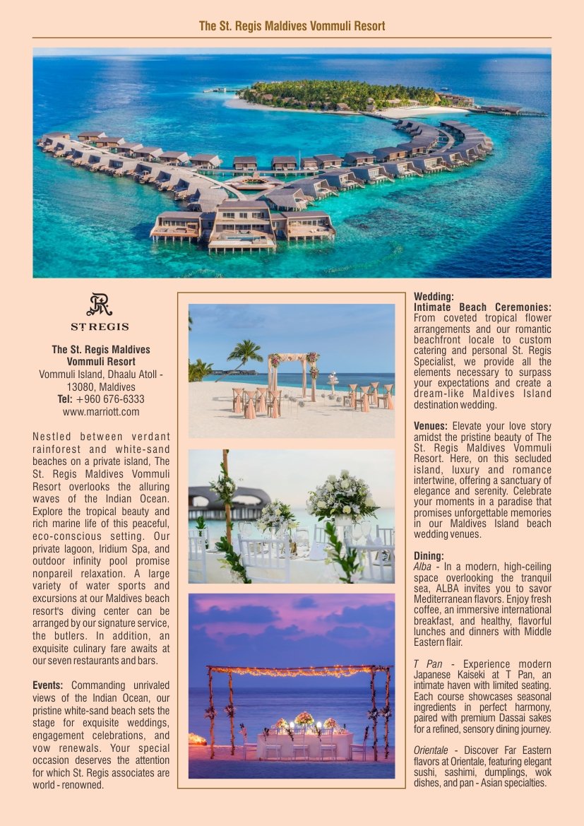 The St. Regis Maldives Vommuli Resort